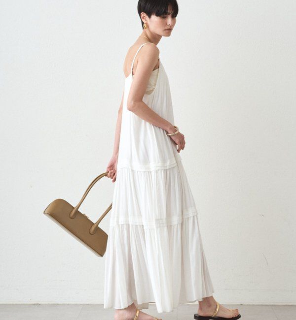  「サテンティアードキャミワンピース」|ワンピース|