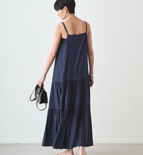  「サテンティアードキャミワンピース」|ワンピース|