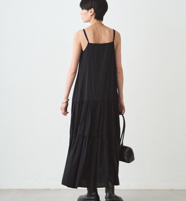  「サテンティアードキャミワンピース」|ワンピース|