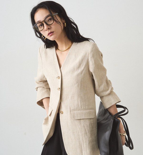  「リネンノーカラージャケット」|ベスト・ジレ|
