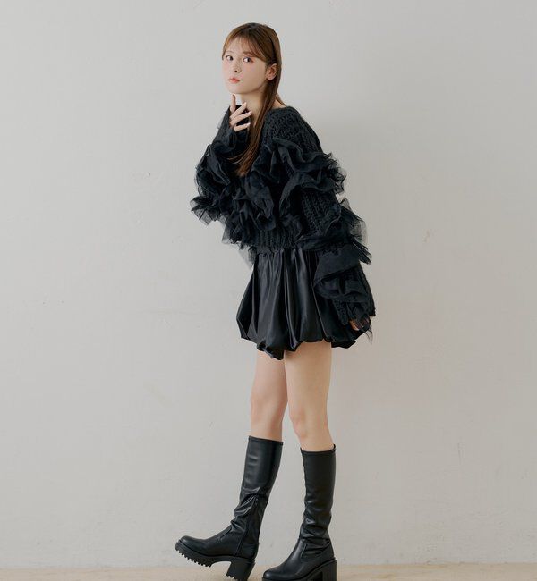  「【SALON by Chico】ランダムチュールドッキングニット」|ニット・セーター|