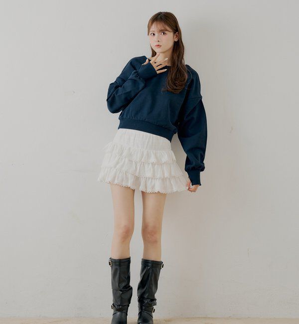  「ティアードフリルミニスカート」|スカート|