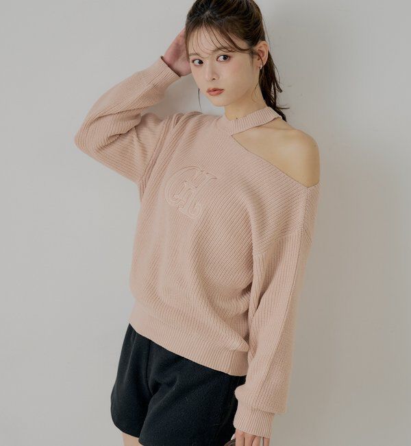  「肩スリットオフショルニット」|ニット・セーター|