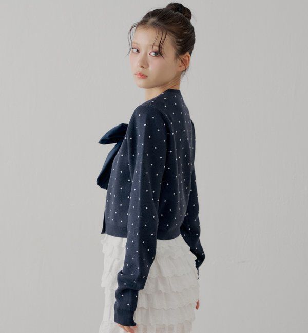  「【セットアップ対応】リボンコンパクトニットカーディガン」|カーディガン|