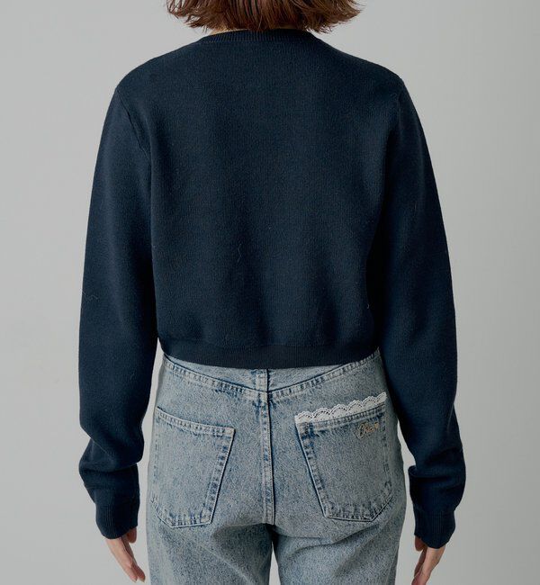  「【セットアップ対応】リボンコンパクトニットカーディガン」|カーディガン|