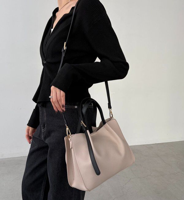  「【ミニバッグSET】2SETタックハンドルバッグ」|トートバッグ|