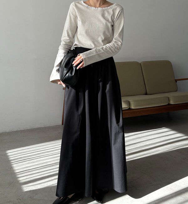  「【低身長サイズあり】タックフレアスカート」|スカート|