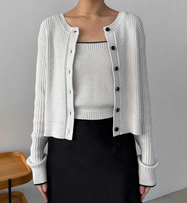  「メランジキャミSETカーディガン」|カーディガン|