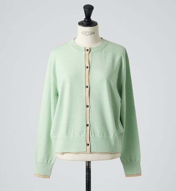 collex「バイカラーコンパクトカーディガン」|カーディガン|ライム