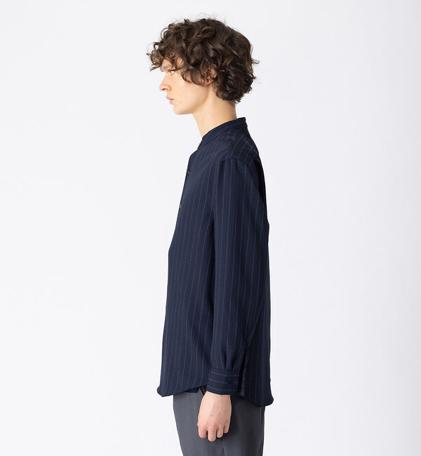 ABAHOUSE「バンドカラー ストライプシャツ」|シャツ・ブラウス|