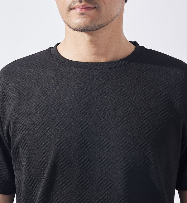 ABAHOUSE「ジオメトリック柄 クルーネック 半袖 Tシャツ」|Tシャツ・カットソー|