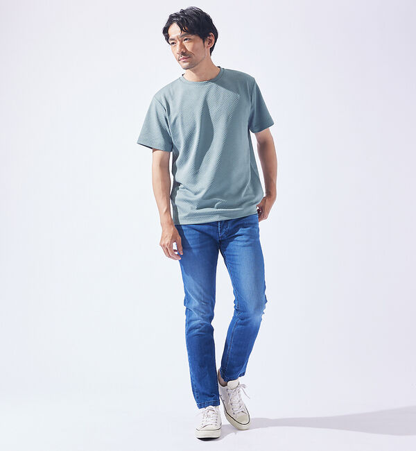 ABAHOUSE「ジオメトリック柄 クルーネック 半袖 Tシャツ」|Tシャツ・カットソー|