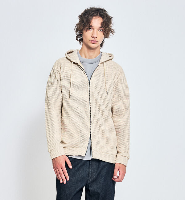 ABAHOUSE「シェルニット ダブルジップパーカー」|パーカー|