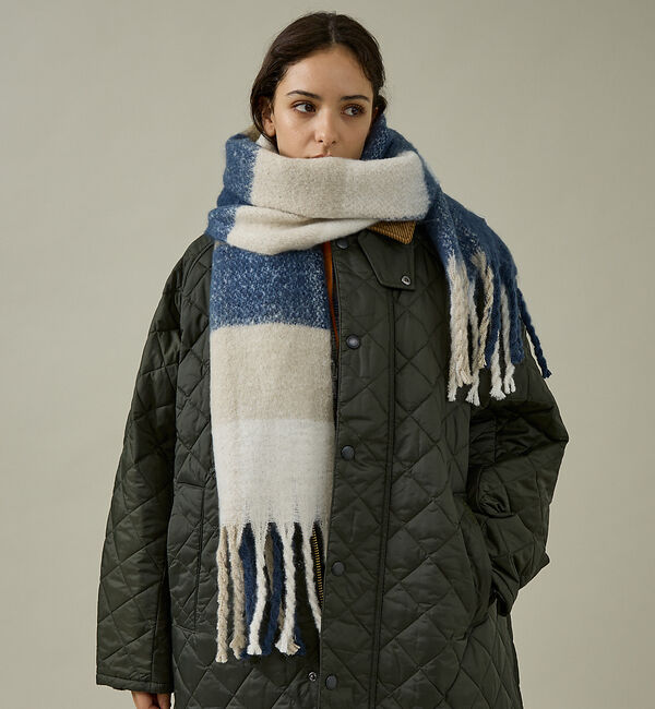 ABAHOUSE「【Barbour / バブアー】SCARF / 大判ロングマフラー/ユニセックス」|マフラー|ブルー系その他1