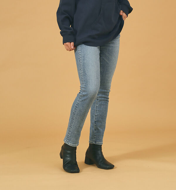 Rouge vif「【SOMETHING】 HANA テーパード ストレート デニム パンツ」|デニム|ライトブルー