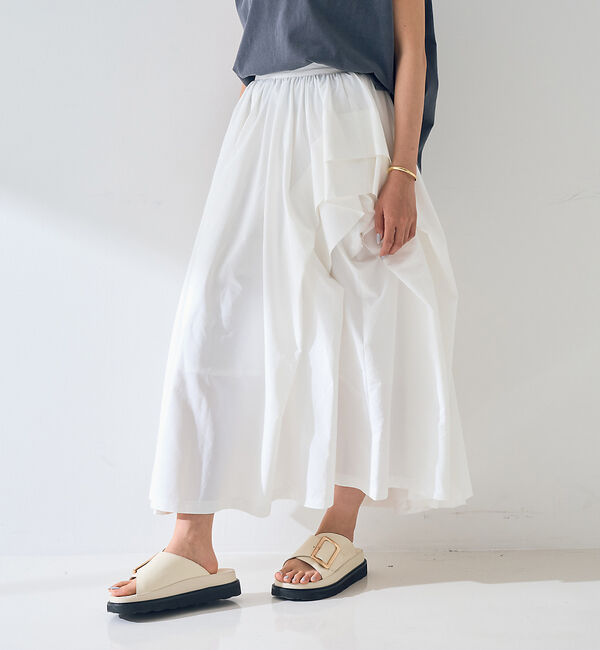 Rouge vif「ギャザーサイドデザイン ロングスカート」|スカート|