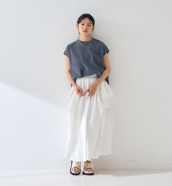 Rouge vif「ギャザーサイドデザイン ロングスカート」|スカート|