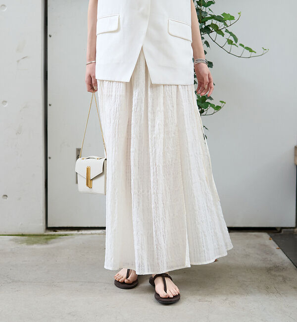 Rouge vif「ボリュームギャザーサイドスリットロングスカート」|スカート|