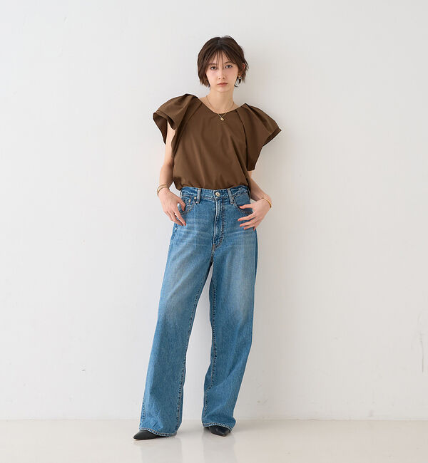 Rouge vif「【一部店舗限定】Vネックボリュームスリーブブラウス」|シャツ・ブラウス|