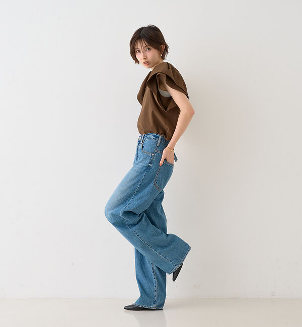 Rouge vif「【一部店舗限定】Vネックボリュームスリーブブラウス」|シャツ・ブラウス|