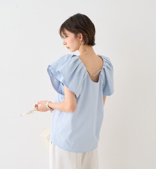 Rouge vif「【一部店舗限定】Vネックボリュームスリーブブラウス」|シャツ・ブラウス|