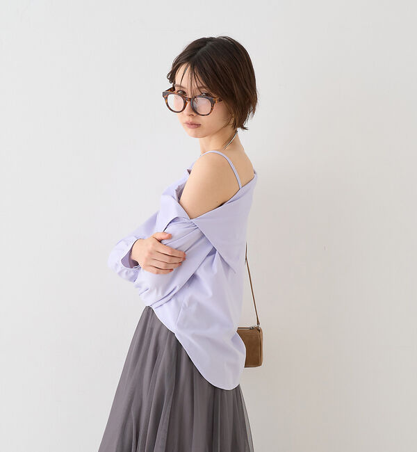 Rouge vif「【新色登場】【一部店舗限定】アシメオフショルブラウス」|シャツ・ブラウス|