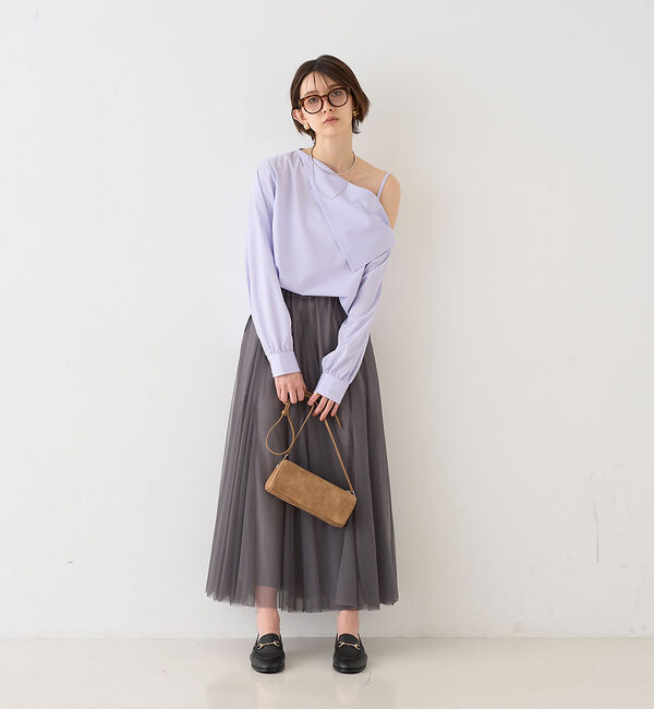 Rouge vif「【新色登場】【一部店舗限定】アシメオフショルブラウス」|シャツ・ブラウス|