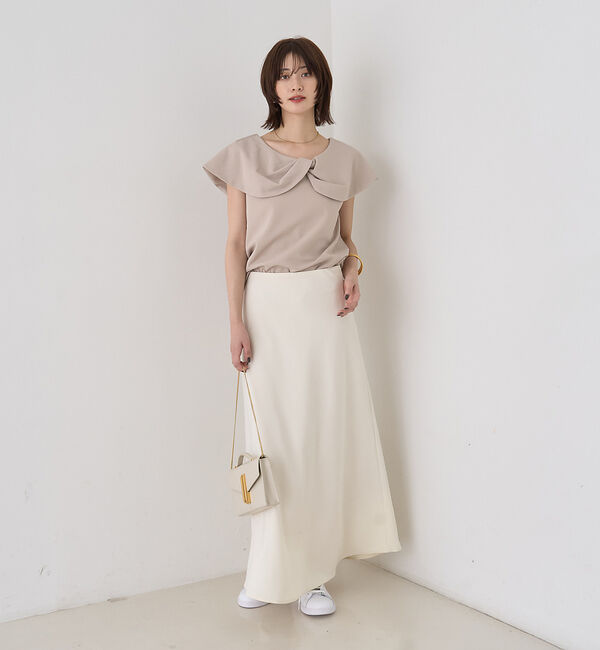 Rouge vif「【一部店舗限定】【洗濯機OK】フロントツイストカットソーブラウス」|Tシャツ・カットソー|