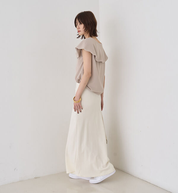 Rouge vif「【一部店舗限定】【洗濯機OK】フロントツイストカットソーブラウス」|Tシャツ・カットソー|