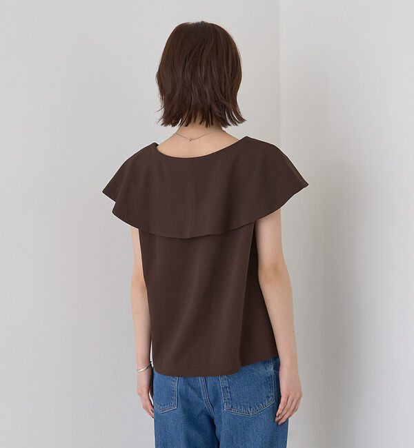 Rouge vif「【一部店舗限定】【洗濯機OK】フロントツイストカットソーブラウス」|Tシャツ・カットソー|