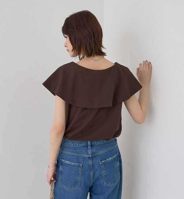 Rouge vif「【一部店舗限定】【洗濯機OK】フロントツイストカットソーブラウス」|Tシャツ・カットソー|