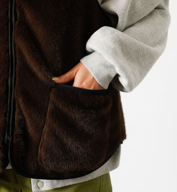 Rouge vif「【Le Melange/ル・メランジュ】エコファーベスト/#8553701/ベス」|ベスト・ジレ|