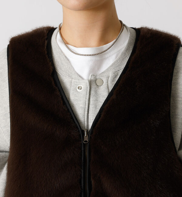 Rouge vif「【Le Melange/ル・メランジュ】エコファーベスト/#8553701/ベス」|ベスト・ジレ|