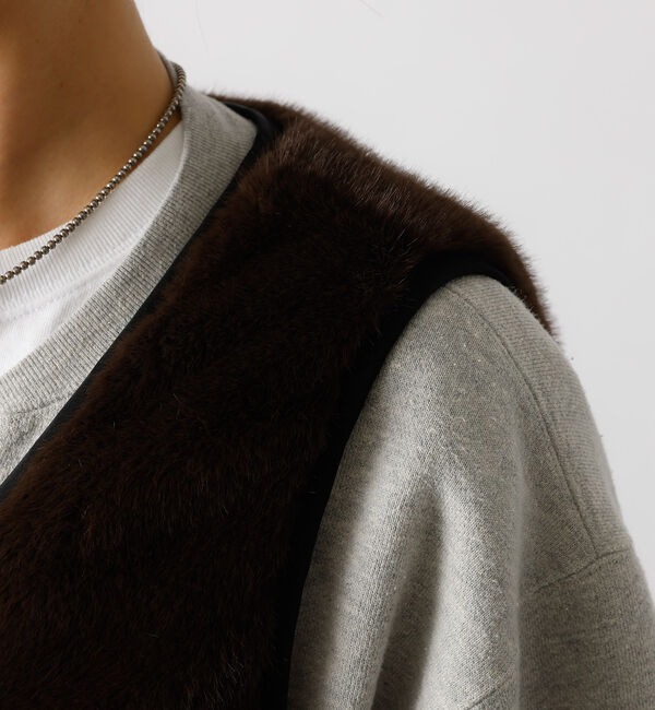 Rouge vif「【Le Melange/ル・メランジュ】エコファーベスト/#8553701/ベス」|ベスト・ジレ|