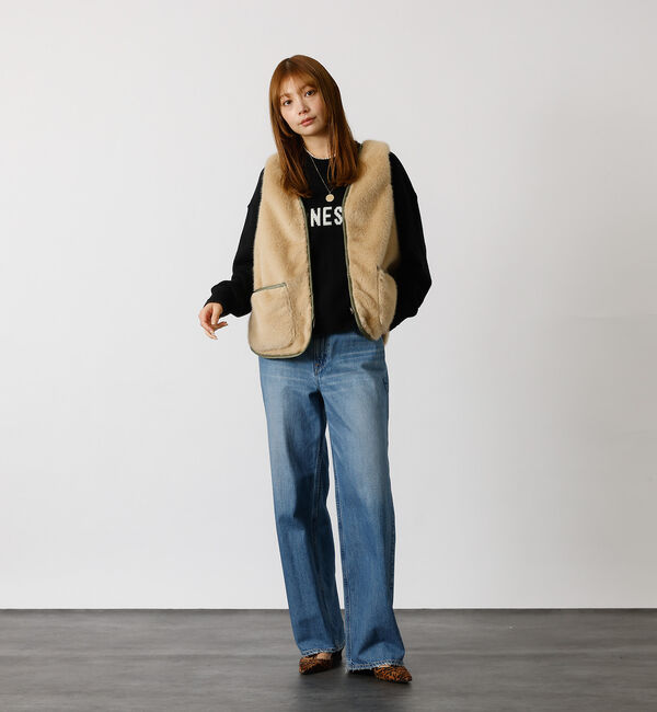 Rouge vif「【Le Melange/ル・メランジュ】エコファーベスト/#8553701/ベス」|ベスト・ジレ|