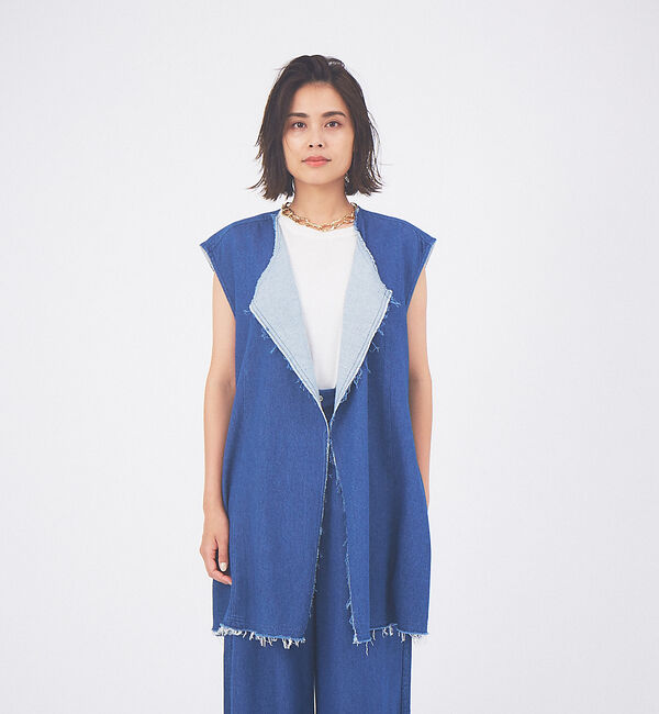 qualite「【セットアップ対応】ルーズデニムジレ」|ベスト・ジレ|