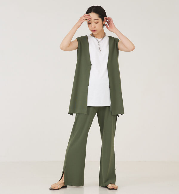 qualite「《セットアップ対応》レーヨンストレッチ2WAYニットジレ」|ベスト・ジレ|