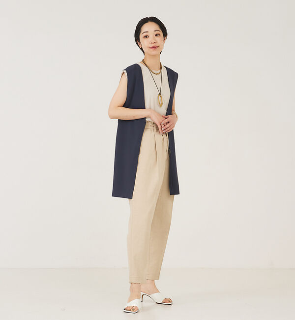 qualite「《セットアップ対応》レーヨンストレッチ2WAYニットジレ」|ベスト・ジレ|