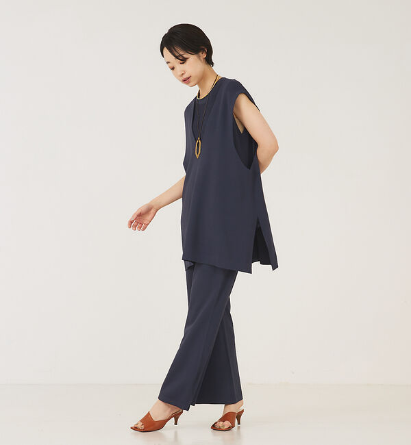 qualite「《セットアップ対応》レーヨンストレッチ2WAYニットジレ」|ベスト・ジレ|
