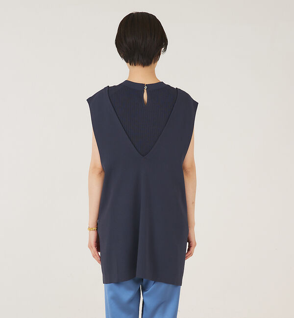 qualite「《セットアップ対応》レーヨンストレッチ2WAYニットジレ」|ベスト・ジレ|