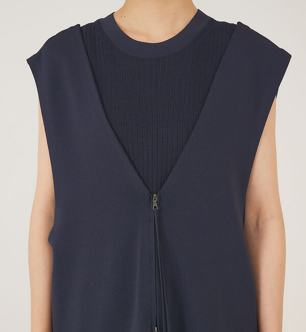 qualite「《セットアップ対応》レーヨンストレッチ2WAYニットジレ」|ベスト・ジレ|
