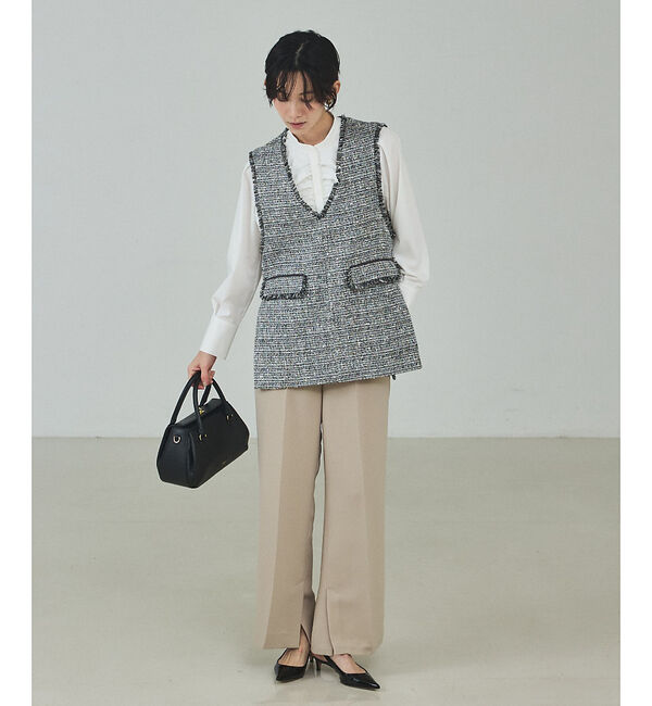 qualite「ラメツイードジレ」|ベスト・ジレ|