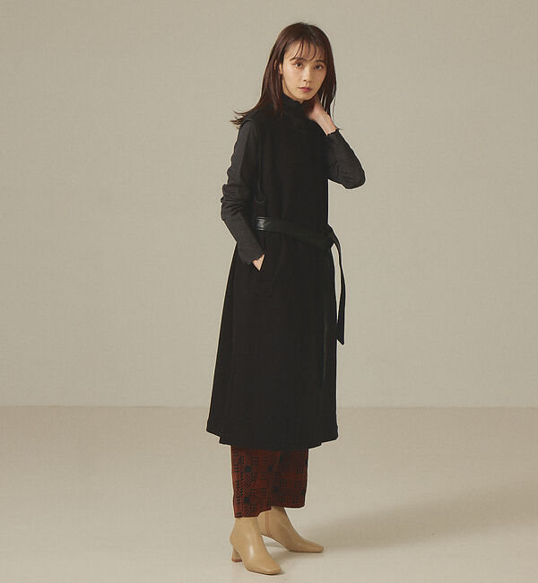 abahouse mavie「ジャージーメルトンロングジレ」|ベスト・ジレ|