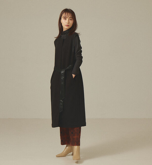 abahouse mavie「ジャージーメルトンロングジレ」|ベスト・ジレ|