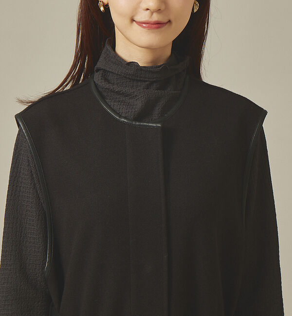 abahouse mavie「ジャージーメルトンロングジレ」|ベスト・ジレ|