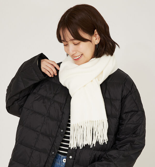abahouse mavie「ふわふわ無地ストール」|マフラー|オフホワイト