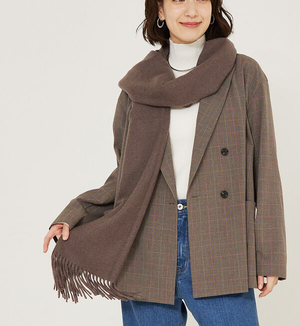 abahouse mavie「ふわふわ無地ストール」|マフラー|モカ