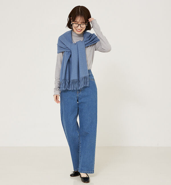 abahouse mavie「ふわふわ無地ストール」|マフラー|