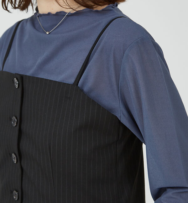 abahouse mavie「【セットアップ対応】ピンストライプ＆無地ビスチェベスト」|ベスト・ジレ|