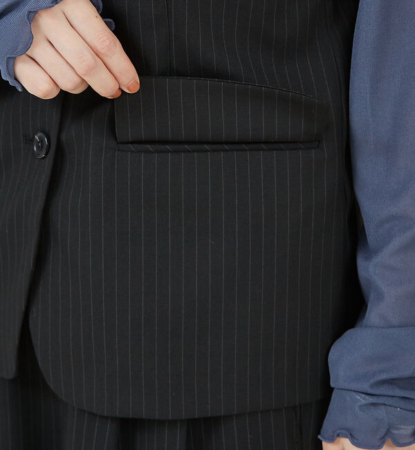 abahouse mavie「【セットアップ対応】ピンストライプ＆無地ビスチェベスト」|ベスト・ジレ|